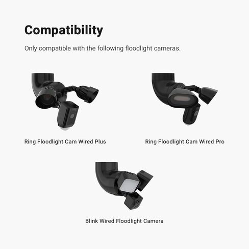 Holicfun Eave Mount for Blink Wired Floodlight Camera, Ring Floodlight Cam Wired Plus and Floodlight Cam Wired Pro - Black in Kuwait