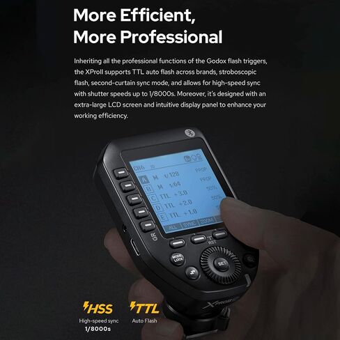 Godox XPROII-N 2.4G جهاز إرسال فلاش لاسلكي TTL Autoflash 1/8000s HSS شاشة LCD كبيرة 32 قناة 16 مجموعة بديلة لكاميرات نيكون in Saudi Arabia