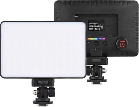 Andoer LED ضوء فيديو، مصباح كاميرا صغير للتصوير الفوتوغرافي، ضوء LED خافت للضوء، ضوء مدونة فيديو محمول 196 خرزة LED تعمل بالبطارية 2500K-9000K، قابلة للتعتيم مع حامل حذاء ساخن 1/4 بوصة وفتحة ملولبة 1/4 بوصة in Saudi Arabia