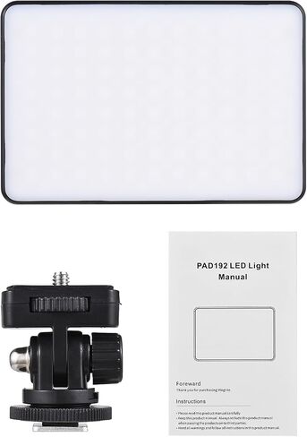 Andoer LED ضوء فيديو، مصباح كاميرا صغير للتصوير الفوتوغرافي، ضوء LED خافت للضوء، ضوء مدونة فيديو محمول 196 خرزة LED تعمل بالبطارية 2500K-9000K، قابلة للتعتيم مع حامل حذاء ساخن 1/4 بوصة وفتحة ملولبة 1/4 بوصة in Saudi Arabia