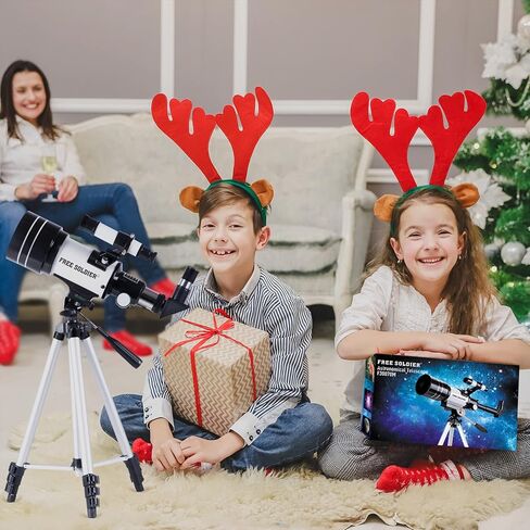 تلسكوب جندي مجاني للمبتدئين في علم الفلك، فتحة 70 مم، تلسكوب منكسر فلكي عالي التكبير مع محول هاتف، تلسكوب لاسلكي محمول عن بعد، أبيض in Kuwait