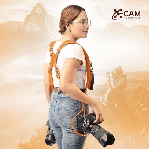 حزام كاميرا مزدوج لكاميرتين - معدات كاميرا مزدوجة متعددة لحزام DSLR/SLR - حزام كاميرا مزدوج للمصور in Saudi Arabia
