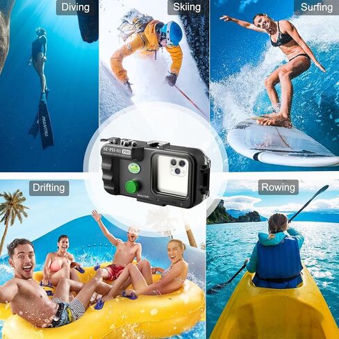 حافظة هاتف HolaFoto Seafrogs SF-PH-01 PRO + مجموعة فلتر أحمر مقاومة للماء للهاتف الخلوي والأيفون، مقاس نافذة العدسة 68 مم × 68 مم، مساحة داخلية 175 مم (طول) × 85 مم (عرض) × 8 مم (عمق) in Kuwait