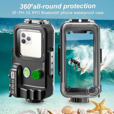 حافظة هاتف HolaFoto Seafrogs SF-PH-01 PRO + مجموعة فلتر أحمر مقاومة للماء للهاتف الخلوي والأيفون، مقاس نافذة العدسة 68 مم × 68 مم، مساحة داخلية 175 مم (طول) × 85 مم (عرض) × 8 مم (عمق) in Kuwait