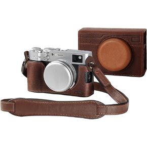 SMALLRIG X100VI Leather Case Kit for FUJIFILM X100VI, Including Leather Half Case, Flip Case Cover and Shoulder Strap, Genuine Leather Material, Portable and Protecting - 4558