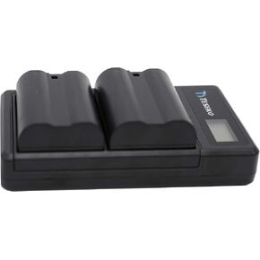 EN-EL15/EN EL15a Teseko Battery Charger Set Compatible with Nikon d610, d750, d800, d810，d850, d7000, d7200, d7500, z6, z7 Batteries (2-pack, with USB Data Cable, 2550mAh)