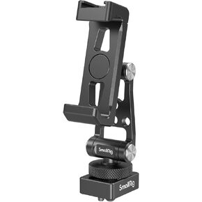 SMALLRIG Universal Phone Tripod Mount, Metal Cell Phone Mount with Cold Shoe Mount and M4 Screws for DJI Stabilizers, Free Adjustment Phone Mount Adapter for iPhone 15 14, for Samsung Galaxy - 4301