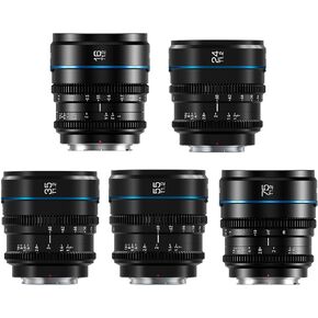 SIRUI Night Walker T1.2 S35 Cine Lens Set, 16mm, 24mm, 35mm, 55mm, 75mm Large Aperture Manual Focus Lens (E Mount, Black)