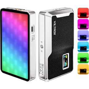 VILTROX Retro 08X RGB CRI≥97 LED Video Light, Portable Camera Photo Light Panel Dimmable for DSLR Camera Camcorder with Battery,Charger,High Brightness,2500-8500K