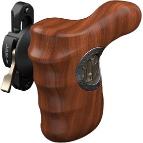 Tilta Advanced Side Wooden Handle | Black Walnut Wood & Aluminum Alloy Build | Quick Release Button TA-AWH8-L-B (VIII - NATO Rail - Left)