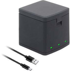 Battery Charger for GoPro Hero 12, Hero 11, Hero 10, Hero 9 Black, Triple Slot USB Charging with USB-C Cable Fully Compatible with Go Pro 12 11 10 9 Accessories