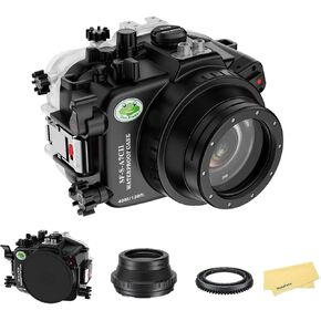 Seafrogs Underwater Housing for Sony A7C II / A7CR with FL28 Flat Port, [40M/130FT] Waterproof Scuba Housing Case for Sony Alpha 7C II A7CR with FE 28-60mm f/4-5.6 OSS