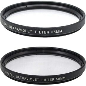 55mm and 58mm UV Filter for Nikon D3500, D5600, D3400 DSLR Camera with Nikon 18-55mm f/3.5-5.6G VR AF-P DX and Nikon 70-300mm f/4.5-6.3G ED