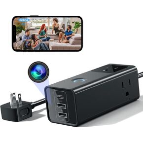 HD 1080P كاميرا خفية كاميرا تجسس واي فاي الجدار منفذ شاحن الكاميرا مربية كام مع الفيديو والكشف عن الحركة كاميرات تجسس صغيرة لأمن المنزل داخلي لا صوت in Kuwait