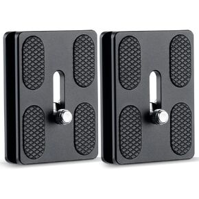 TARION Quick Release Plate 50mm with 1/4" Screw Fits Arca-Swiss Mount Standard for DSLR Camera Tripod Ball Head (2 Packs)