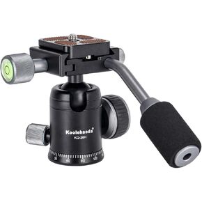Koolehaoda Ball Head with Handle All Metal Panoramic Tripod Ball Head Camera Mount Ball Head for Monopod, DSLR, Camcorder, Telescope，Max Load 17.7lbs/8kg