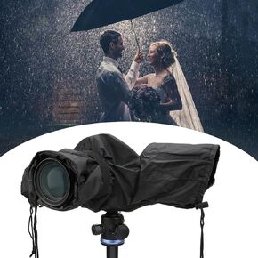 Camera Rain Cover, Practical 45x21x20x19cm/17.7x8.3x7.9x7.5in Waterproof Photography Rain Cover Nylon Black for DSLR Camera