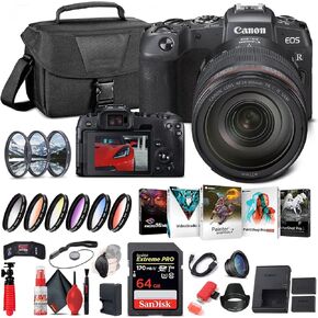 Canon EOS RP Mirrorless Digital Camera with 24-105mm Lens (3380C012) + 64GB Memory Card + Color Filter Kit + Case + Filter Kit + Corel Photo Software + LPE17 Battery + Charger + More (Renewed)