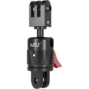 HSU 360 Degree Rotation Camera Mount, Aluminum Vertical Bracket Tripod Adapter Compatible with GoPro Hero 12/11/10/9/8/7/6/5 AKASO Campark DJI Osmo Action 4/3 and Other Action Cameras