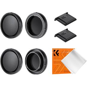 K&F Concept E Mount Body Cap & Rear Lens Cover for Sony Nex E Mount A6700 A6600 A6500 A6400 A6300 A6100 A6000 A5100 A5000 A7C A7CR A7C II A7 A7S A7R FX3 FX30 A9 A9II ZV-E10 NEX-6 NEX-7 NEX-5C NEX-3