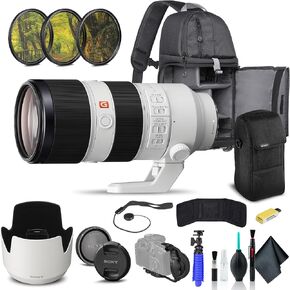 Sony FE 70-200mm f/2.8 GM OSS Lens SEL70200GM, Filter Kit, Backpack, 64GB Card, Card Reader, Flex Tripod, Memory Card Wallet, Cap Keeper, Cleaning Kit, Hand Strap, and More