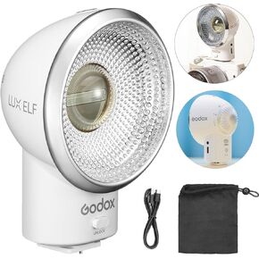 Godox Lux Elf Retro Camera Flash,GN6 6000K±200K CCT,S1/S2 Optical Control,5 Levels Flash Power Steps,Built-in Battery with Type-C Charging,for Fujifilm Canon Nikon Olympus Sony Hot-Shoe Cameras