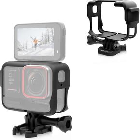 PULUZ Plastic Protective Frame for Insta360 Ace Pro, Protective Housing Case with Adapter/Movable Base/Cold Shoe/Adventure Mount