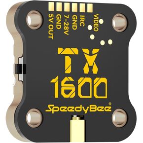 SpeedyBee TX Ultra FPV VTX: TX1600 FPV Video Transmitter with Max 1.6W 7g 20 * 20mm Mounting Hole IRC Tramp & Pit Supported with MMCX Antenna for Analog FPV
