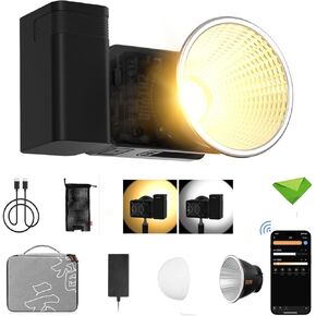 Zhiyun X60 Combo 60W LED Video Light, Bi-Color CCT 2700-6500K CRI≥95 TLCI≥97, APP Control Continuous Lighting for Photography, Studio Video Lighting, YouTube, Vlog, Live Stream, etc (ZY Mount)