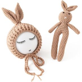 Jastore Infant Newborn Photography Prop Photo Crochet Boys Girls Knit Toy Rabbit Hats