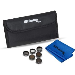 Ultimaxx 8PC Camera Lens Filter Kit for DJI Mavic Air, Multi-Coated Filters Lens Protector Accessories, Set of 6 Filters (UV, CPL, ND4, ND8, ND16, ND32) Includes Carry Case and Cleaning Cloth