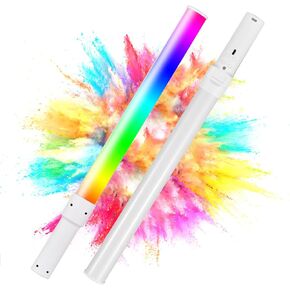 Andoer D2 Handheld RGB Light Tube LED Video Light Wand 2500K/5500K/8500K Dimmable 7 Colorful Light Effects Built-in Battery for Vlog Live Streaming Product Portrait Photography