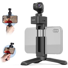 Feiyu Pocket 3 + Phone Holder - Handheld 4K Camera with 3-Axis Gimbal Stabilizer,1/2.3″CMOS,Detachable Magnetic Pocket-Sized Camera,4.0 AI Tracking