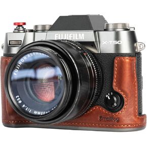 SMALLRIG X-T50 Half Leather Case Kit with Shoulder Strap, Retro Style Leather Camera Half Leather Case with Aluminum Alloy Frame for FUJIFILM X-T50 (Black) - 4709