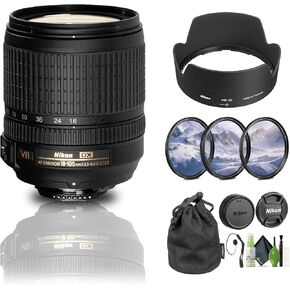 Nikon AF-S DX NIKKOR 18-105mm f/3.5-5.6G ED VR Lens (2179) + Filter Kit + Cap Keeper + Cleaning Kit (Renewed)