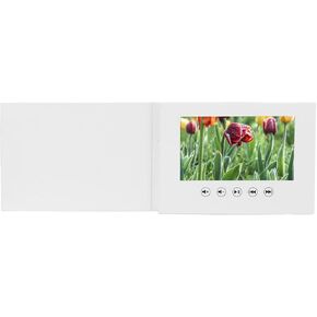 بطاقة تهنئة إلكترونية مع شاشة LCD، تشغيل فيديو عالي الدقة 720 بكسل، عرض فيديو، رائعة وعصرية، تدعم الصور والفيديو (4.3 بوصة)