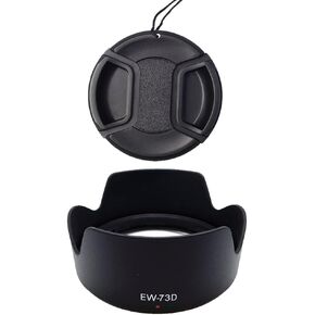 EW-73D Lens Hood & 67mm Lens Cap Compatible for Canon EF-S 18-135mm f/3.5-5.6 is USM Lens, RF 24-105mm f/4-7.1 is STM Lens (1+1 Pack)