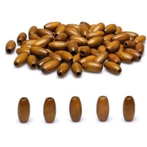 500 Oval Wood Beads 5 x 8mm Tiny Light Brown Rice Shaped Wooden Spacer Beads Supplies for Handmade Crafts Jewelry Making, 2mm Hole