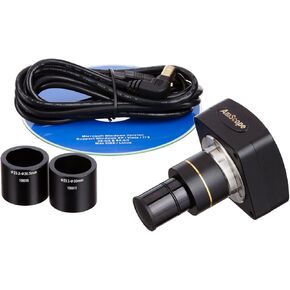 AmScope MU130 1.3MP USB2 Microscope Digital Camera + Editing & Measuring Software, Compatible with Windows XP/Vista/7/8 and Mac OS 10.6 & Up