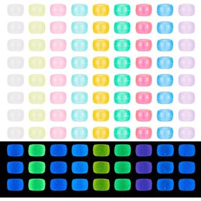 Beadthoven 5280pcs 2mm Luminous Glass Seed Beads, Assorted Glow in The Dark Beads 11/0 Round Seed Beads Pastel Colorful Glowing Tiny Mini Solar Beads for DIY Bracelet Necklace Jewelry Making Crafts
