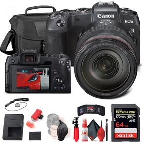 Canon EOS RP Mirrorless Digital Camera with 24-105mm Lens (3380C012), 64GB Memory Card, Case, Card Reader, Flex Tripod, Hand Strap, Cap Keeper, Memory Wallet, Cleaning Kit (Renewed)