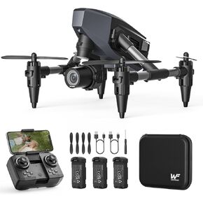 Drone with Camera for Kids1080P WeFone WF10 Mini FPV Drones Remote Control Quadcopter for Beginners Adults with 3 Batteries, Optical Flow Positioning, 3D Flip, One Key Start, Toys Gifts for Boys Girls