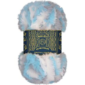 BambooMN Chunky Fluffy Faux Fur Eyelash Yarn - 100% Polyester - 100g/Skein - 2 Skeins - Chestnut Brown