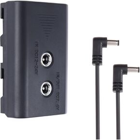 Power Adapter NP-F Dummy Battery DC Coupler For SONY NP-F550 F570 F750 F770 NP-F960 NP-F970 with DC Input and DC Output to Power Camera Monitor Video LED Light (With DC to DC Straight Cable)