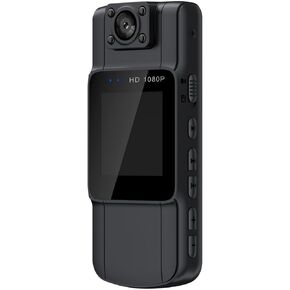 Goshyda Body Camera, 1080P Police Body Cam with 180 Degree Rotatable Lens and 1.54in Display, Night Vision Body Worn Camera for Delivery Riding Indoor