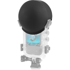 PULUZ Silicone Lens Cover for Insta360 X3 Invisible Dive Housing Case, Protective Lens Cap Flexible Lens Guard Protector Cover for Insta360 X4 Action Camera Diving Case Accessories Black