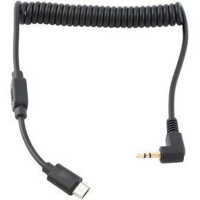 2.5mm to RR-90 Camera Shutter Release Cable Remote Control Cord Speedlight Flash Trigger Connect Spring Coiled Wire Cord for Fujifilm GFX50S X-Pro2 X-H1 X-T2 X-T1 X-T10 X-T20 X-T100