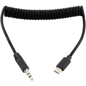 3.5mm to RR-90 Camera Shutter Release Cable Remote Control Cord Speedlight Flash Trigger Connect Spring Coiled Wire Cord for Fujifilm GFX50S X-Pro2 X-H1 X-T2 X-T1 X-T10 X-T20 X-T100