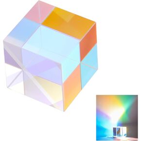 Neewer 20mm K9 Crystal Photography Prism Cube, Color HD Optical Glass Cube, RGB Dispersion Prism, Photography Props, for Home Decoration, Physics Teaching, Light Spectrum Education, CY006