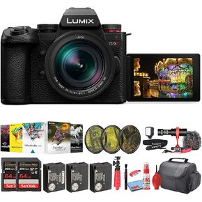 Panasonic Lumix G9 II Micro Four Thirds Mirrorless Camera, 25.2MP with 12-60mm F2.8-4 Lens (DC-G9M2LK) + Filter Kit + 2 x 64GB Card + 2 x DMW-BLK22 Battery + Corel Photo Software + More